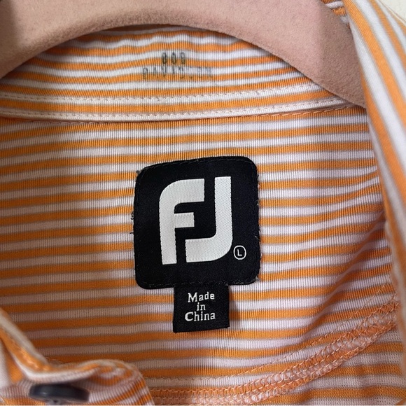 Footjoy Golf Polo Men’s Orange Striped Walnut Creek Size Large‎ - Picture 2 of 5